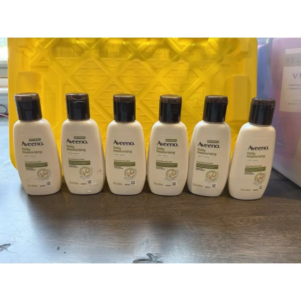 6PK Aveeno Daily Moisturizing Prebiotic Oat Body Wash Travel Size 2oz Dry Skin